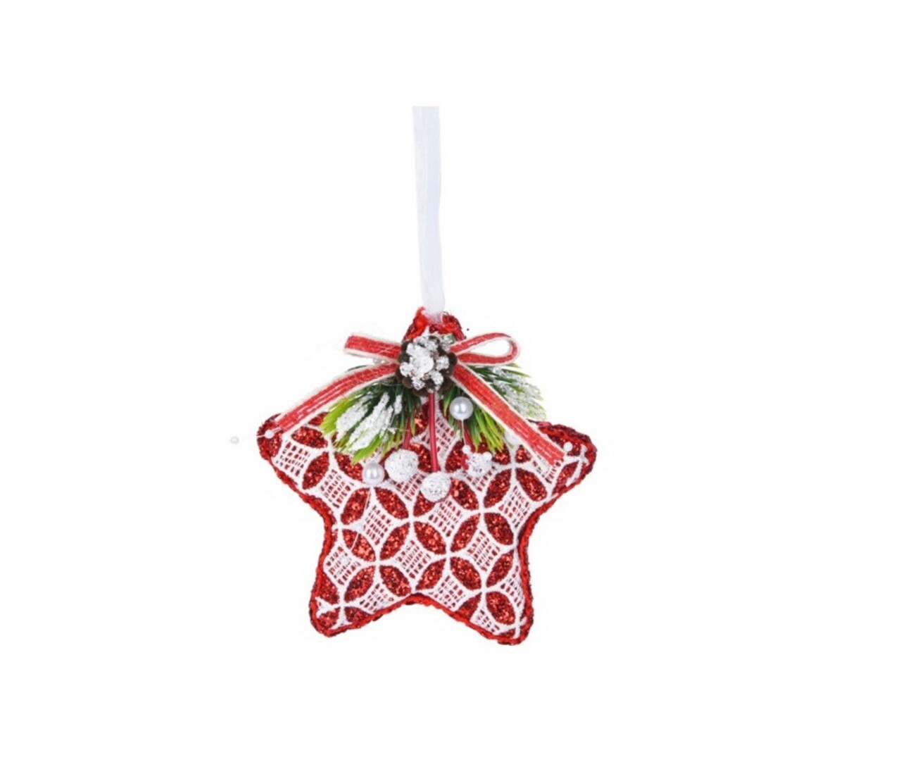 Decoratiune pentru brad Xmas Star V3, 12 cm, spuma, rosu - imagine 3